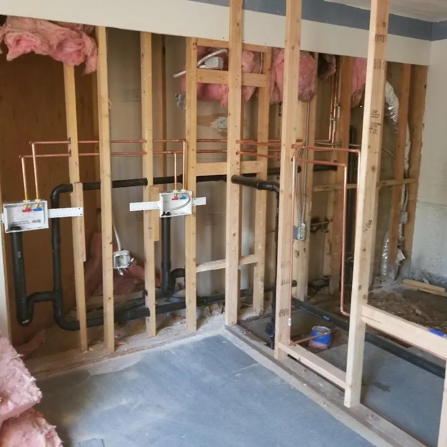 Copper pipe rough-in and plumbing installation in Charles City